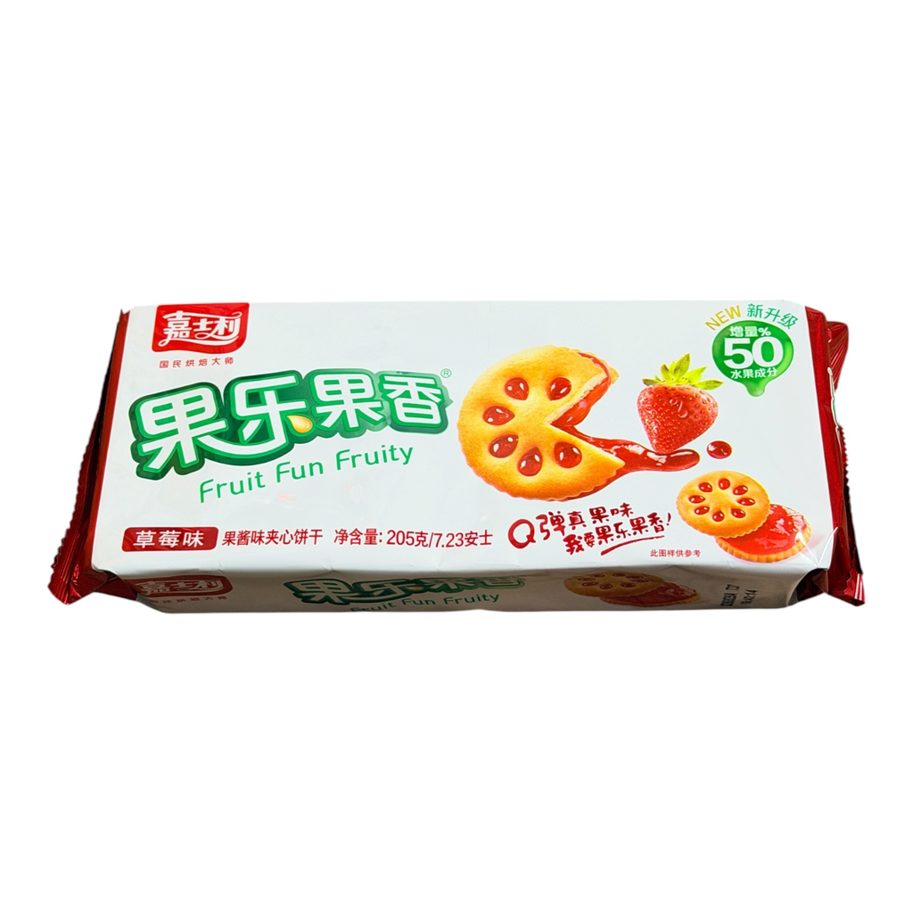 JSL Strawberry Biscuit 205g 嘉士利草莓果酱夹心饼