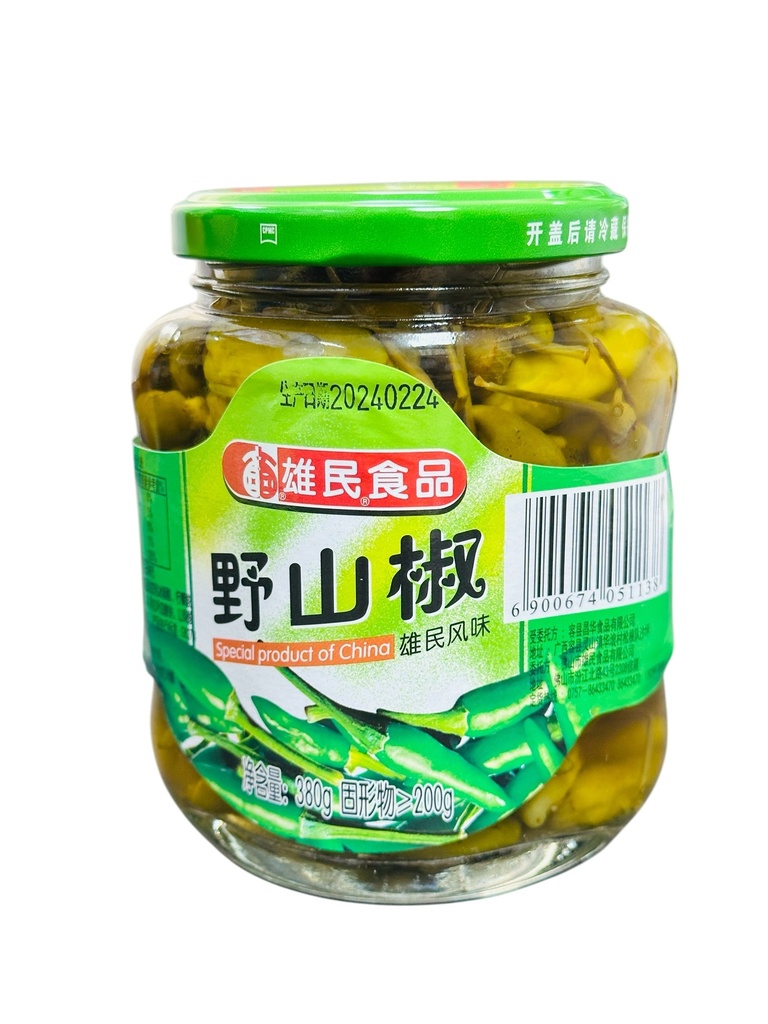 Whole Pickled Chili 315g 雄民野山椒