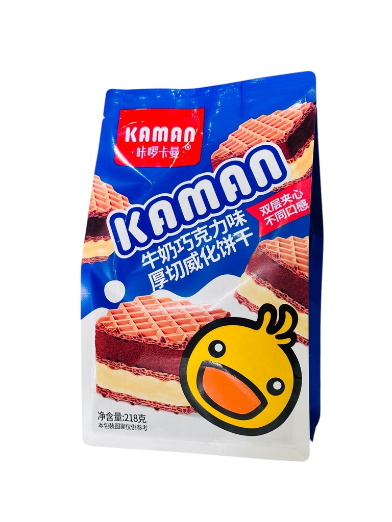 KLKM Chocolate Wafer Biscuits 218g 咔啰卡曼牛奶巧克力味厚切威化饼干