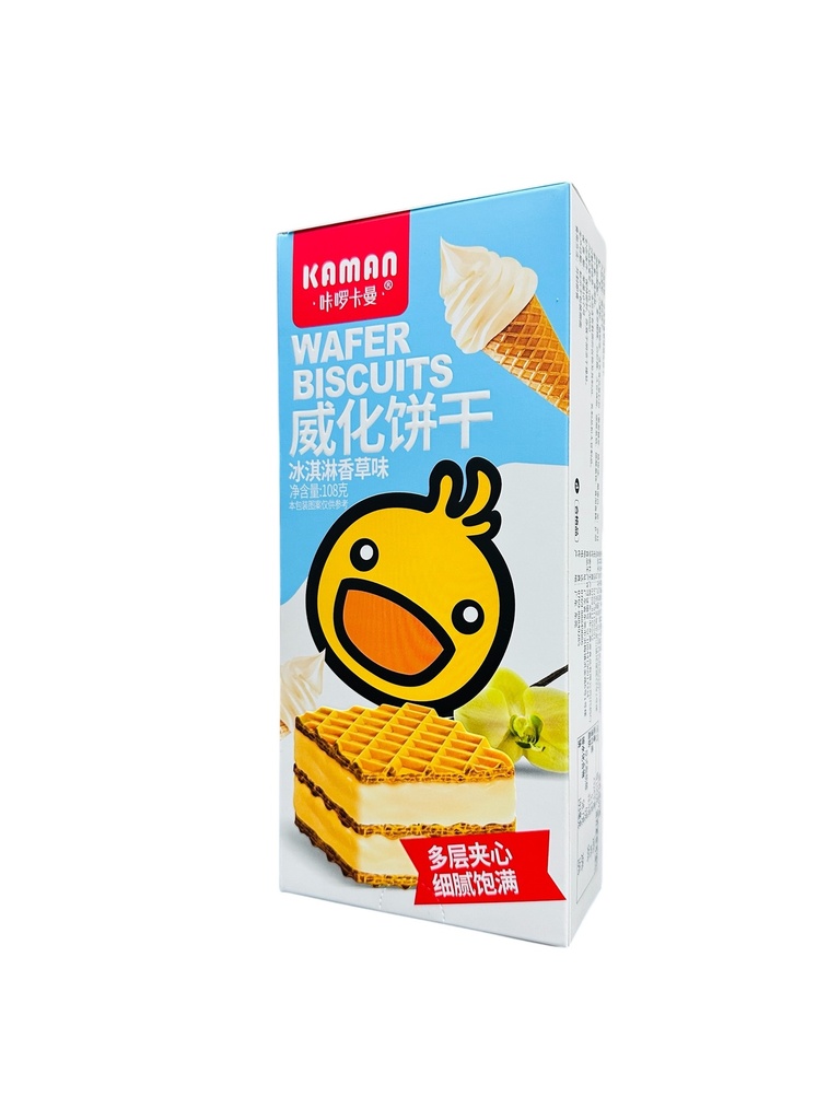 KLKM Vanlina Wafer Biscuits 108g 咔啰卡曼威化饼干-冰淇淋香草味