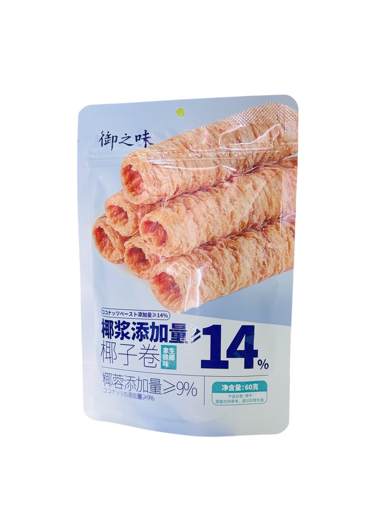 YZW Latte Coconut Cookie 60g 御之味-椰子卷生椰拿铁味