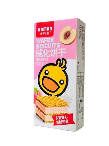 [ZSG21] KLKM Peach Wafer Biscuits 108g 咔啰卡曼威化饼干-白桃酸味